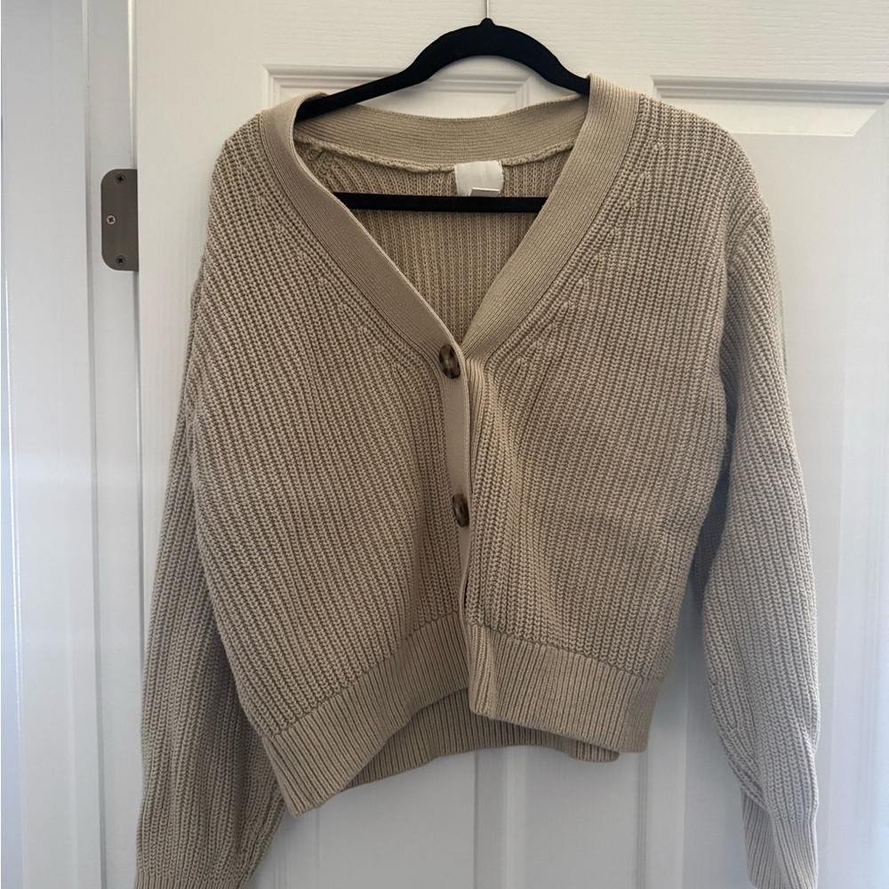 H&M Women's Tan Cardigan Sweater